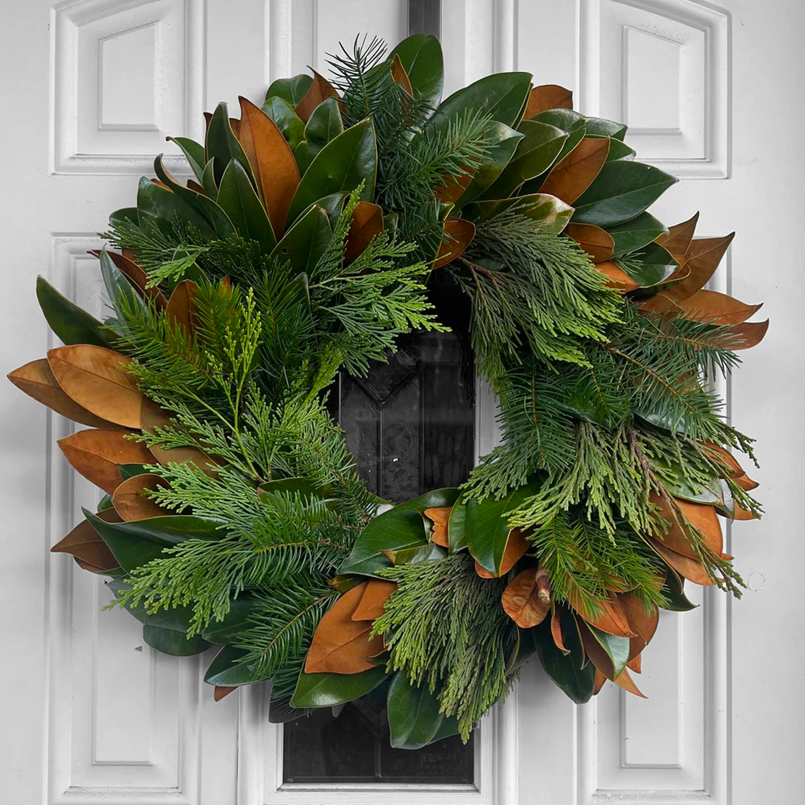 Fresh Magnolia, Cedar, and Fir Wreath