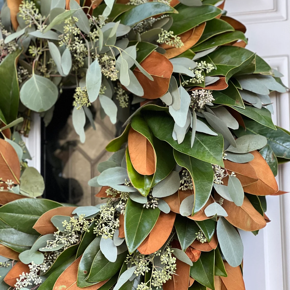 Fresh Seeded Eucalyptus and Magnolia Wreath