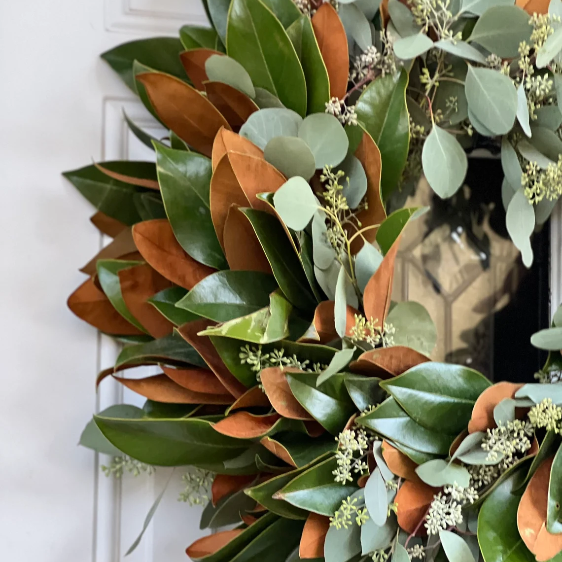 Fresh Seeded Eucalyptus and Magnolia Wreath