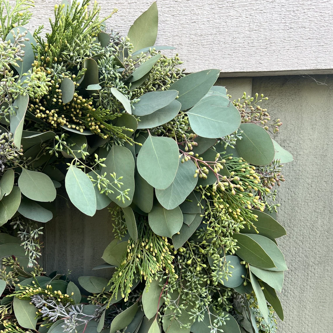 Fresh Seeded Eucalyptus and Cedar Wreath