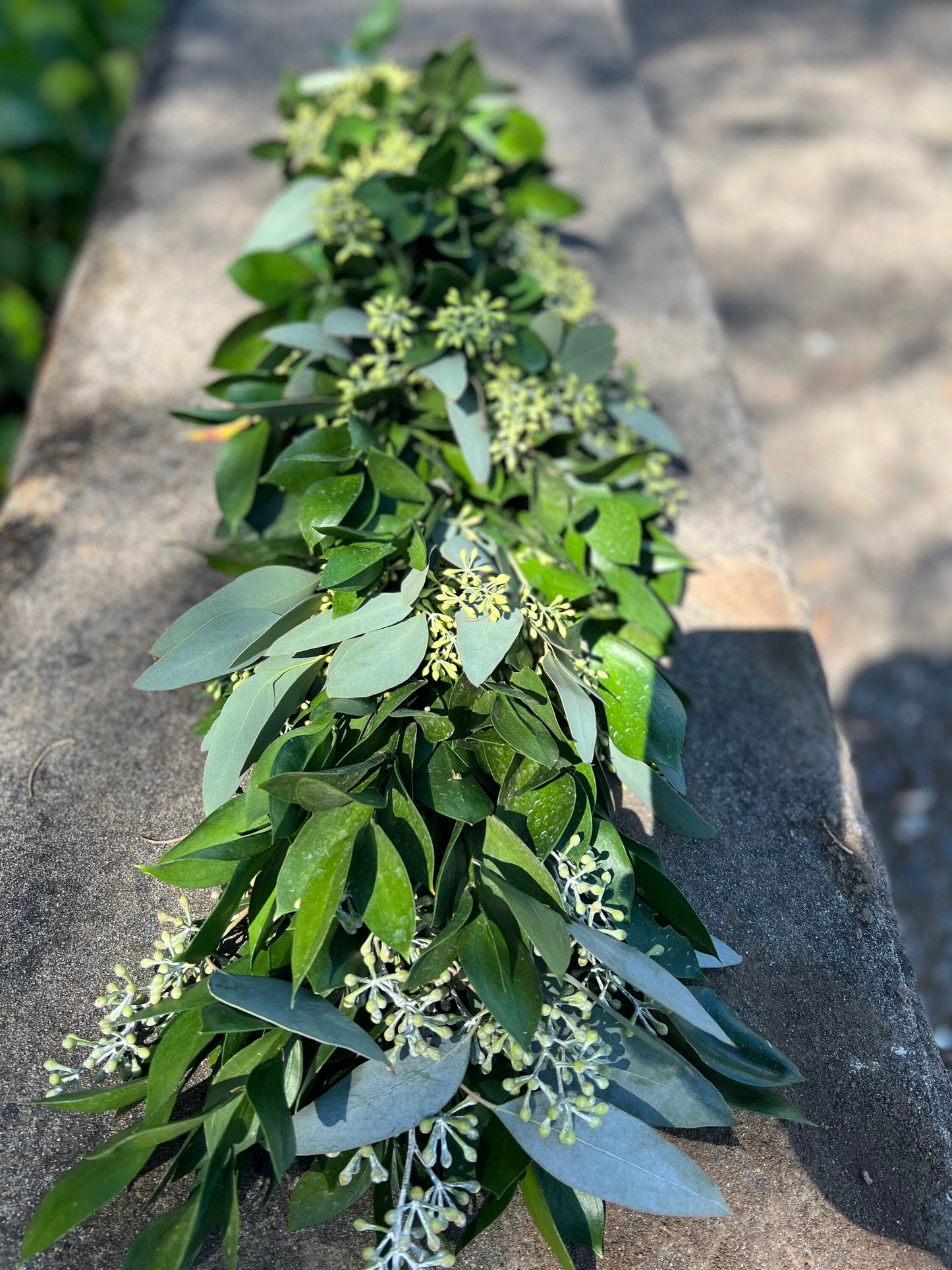 Fresh Seeded Eucalyptus and Ruscus Garland