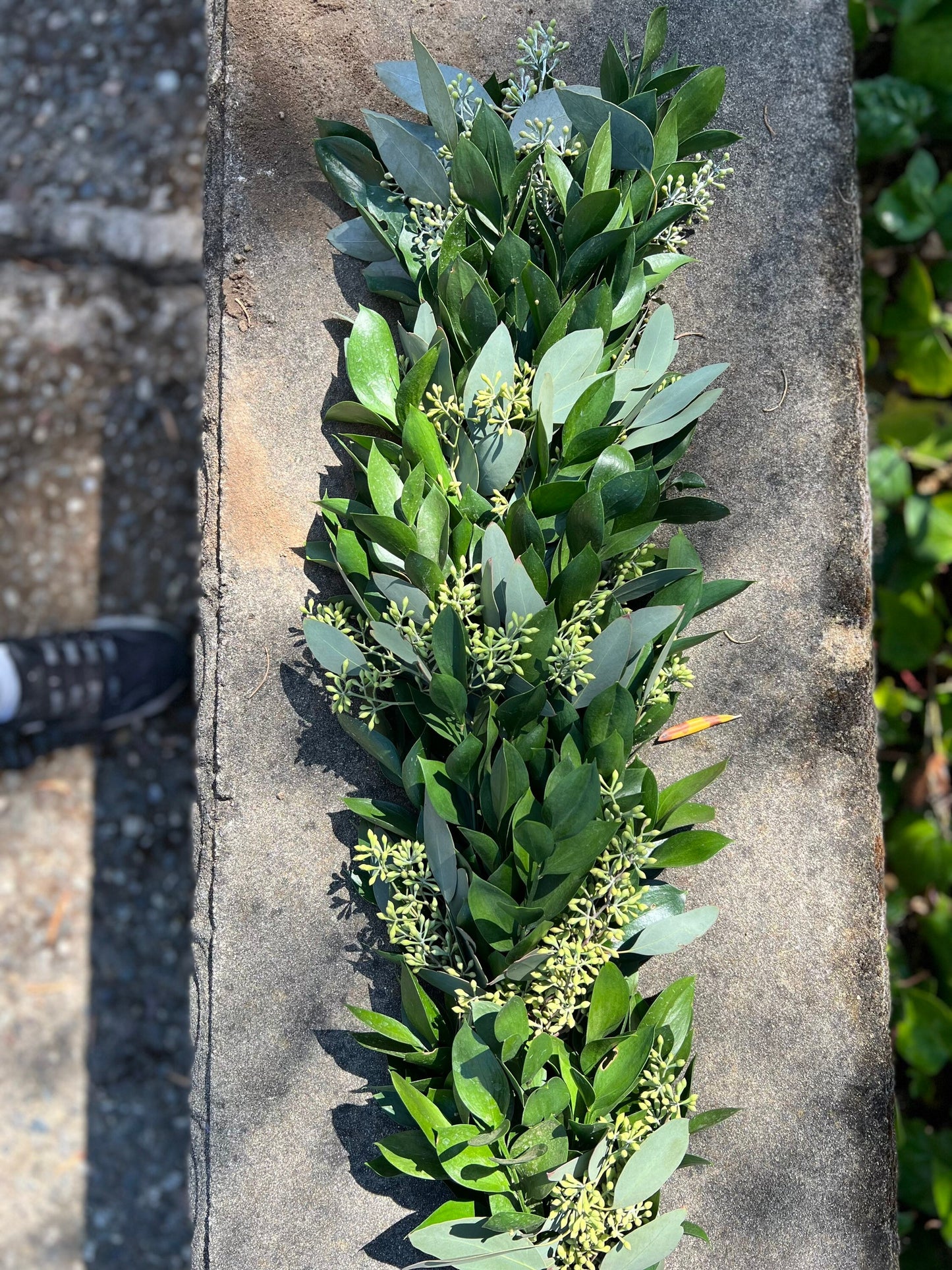 Fresh Seeded Eucalyptus and Ruscus Garland