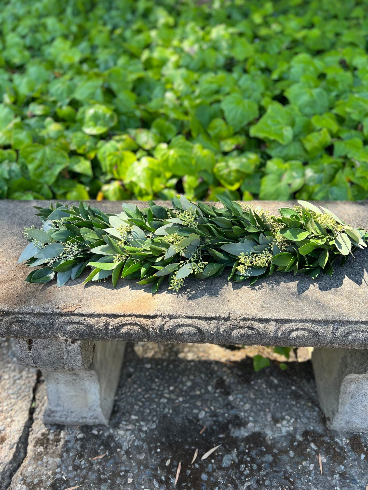 Fresh Seeded Eucalyptus and Ruscus Garland