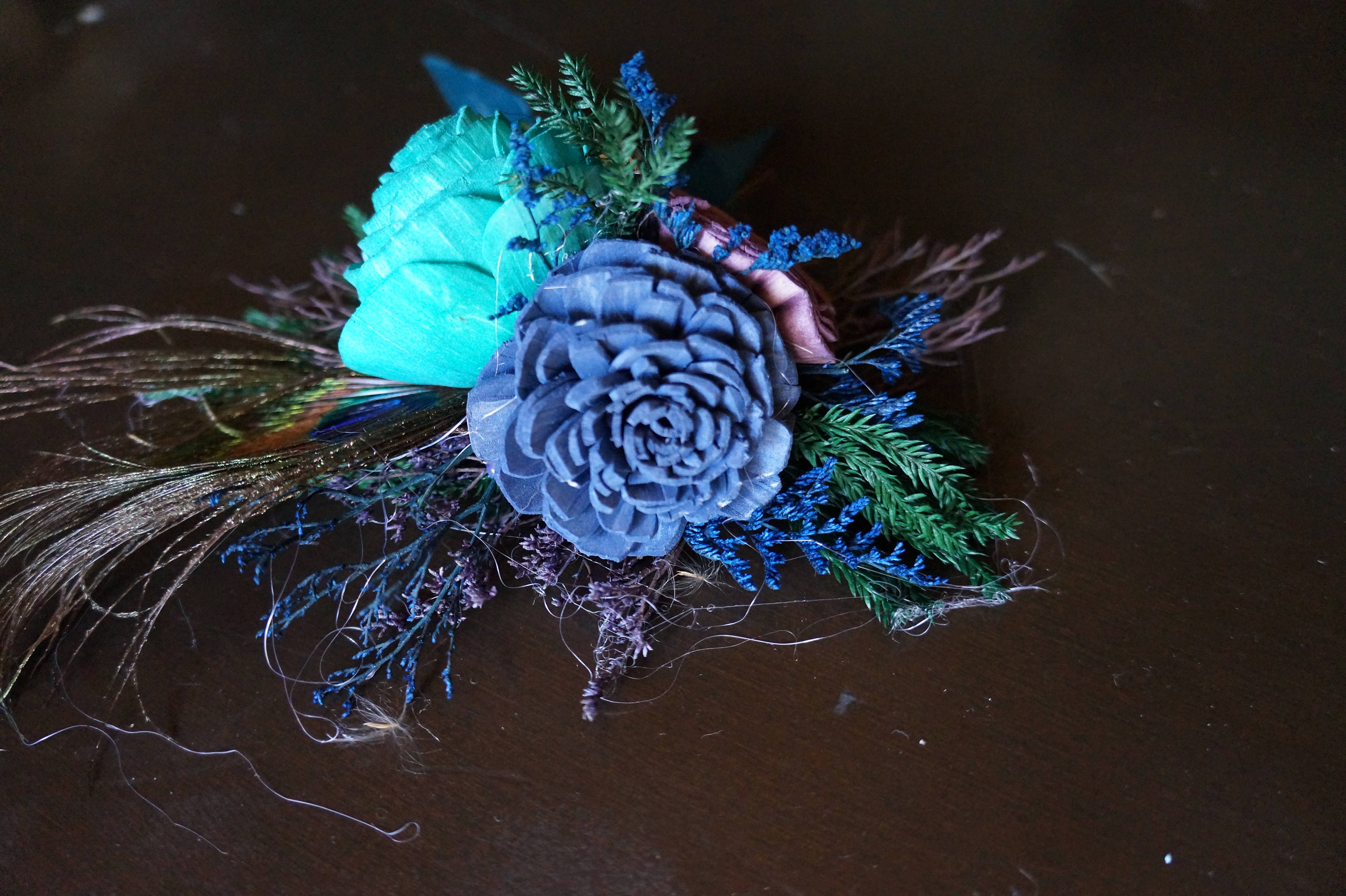 Peacock corsage sale