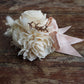 Peaches N Creme Wood Flower Corsage