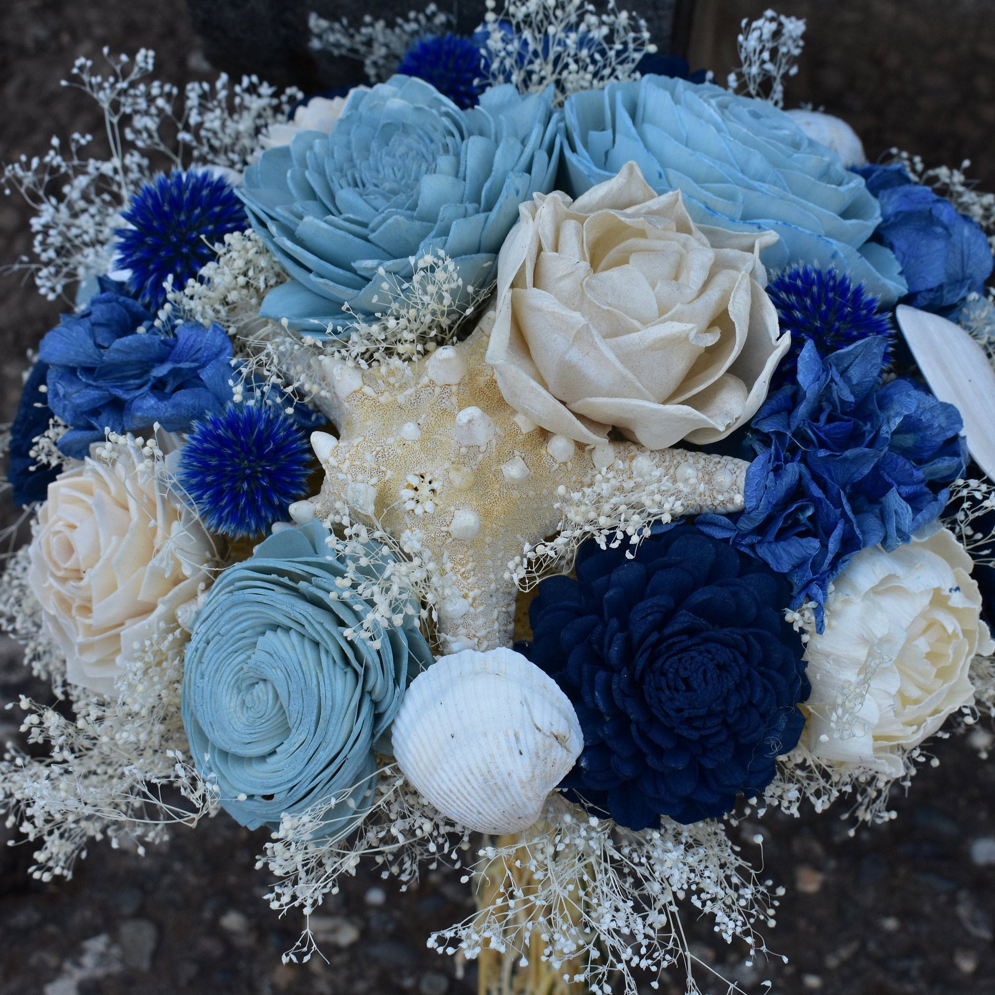 Preserved Flower Bouquet, Dusty Blue, Teal Blue Dried Flower Wedding  Bouquet 